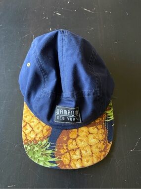 Navy Pineapple Print Camper Cap